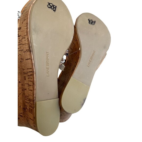 Lane Bryant Womens Multi-Strap Cork Wedge Sandals Size 10W Brown Gold Snake Prin - Picture 4 of 8